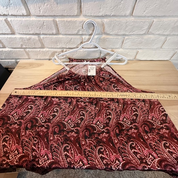 Satin Chain Halter Blouse In Paisley print XXL NWT - Picture 8 of 16